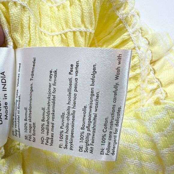 Summery Celine String Top Womens Medium Yellow Stiles Smocked String Straps NEW - Picture 12 of 12